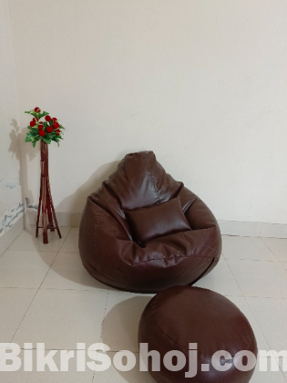 XXL Bean Bag, Leg Rest & Cushion Combo Set - Chocolate Color